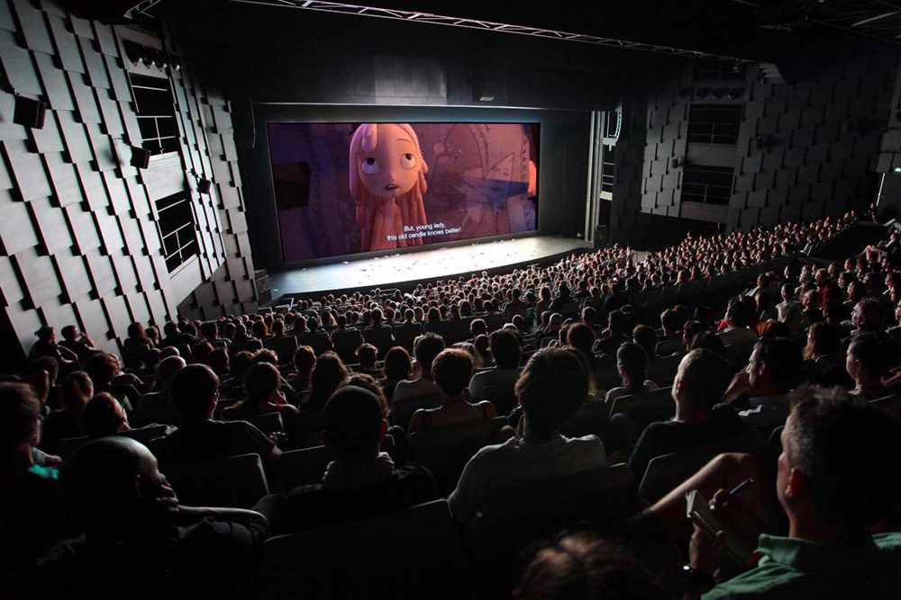 Une projection de film lors du Festival animation Annecy